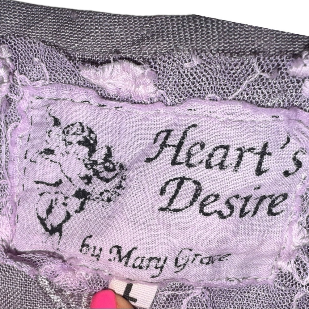 Hearts Desire Linen Tunic Lavender Embroidered Coastal Grandma Lagenlook Top L - Picture 4 of 14